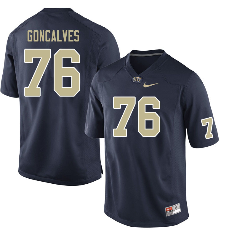 Men #76 Matt Goncalves Pitt Panthers College Football Jerseys Sale-Navy